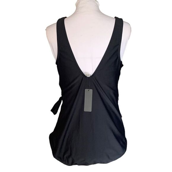 Tempt Me Ruffle V Neck Wrap Style Waist Tie One Piece Swimsuit Sz XL - Picture 3 of 4